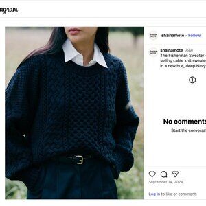 Shaina Mote Navy Fisherman Sweater M/L